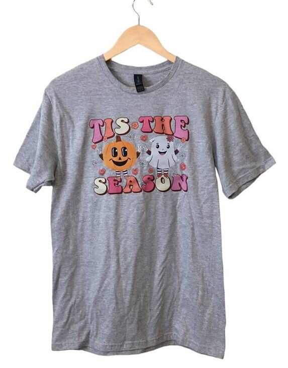 Gildan Tops - Tis The Season Grey Halloween T-shirt, Spooky Season Shirt, Halloween Shirt